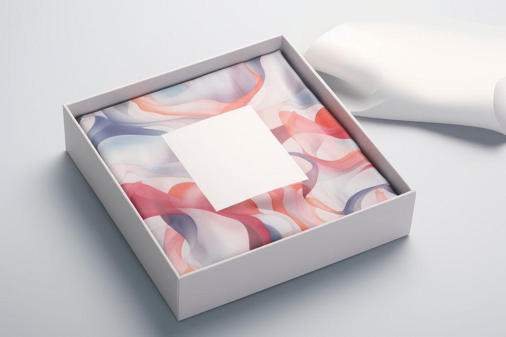 Silk scarf box packaging  paper studio shot rectangle.