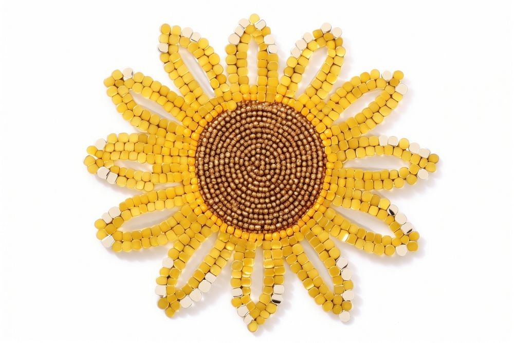  Sunflower art jewelry brooch. AI generated Image by rawpixel.