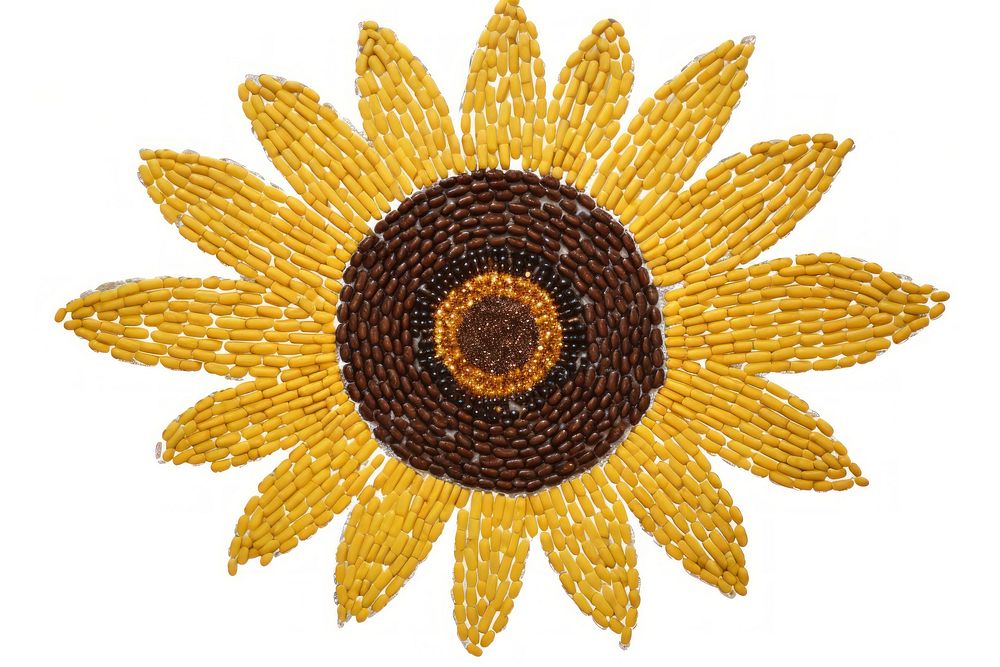  Sunflower pattern plant art. AI generated Image by rawpixel.
