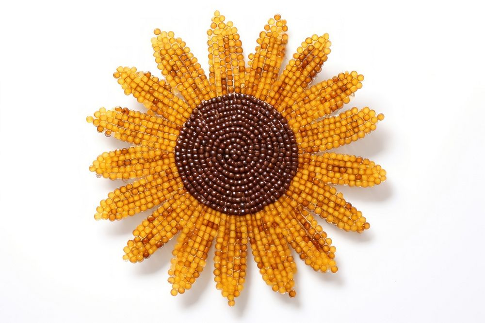  Sunflower jewelry brooch bead. AI generated Image by rawpixel.