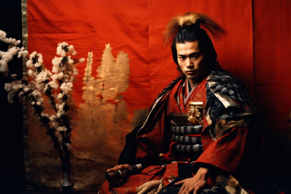 Samurai photography portrait red.