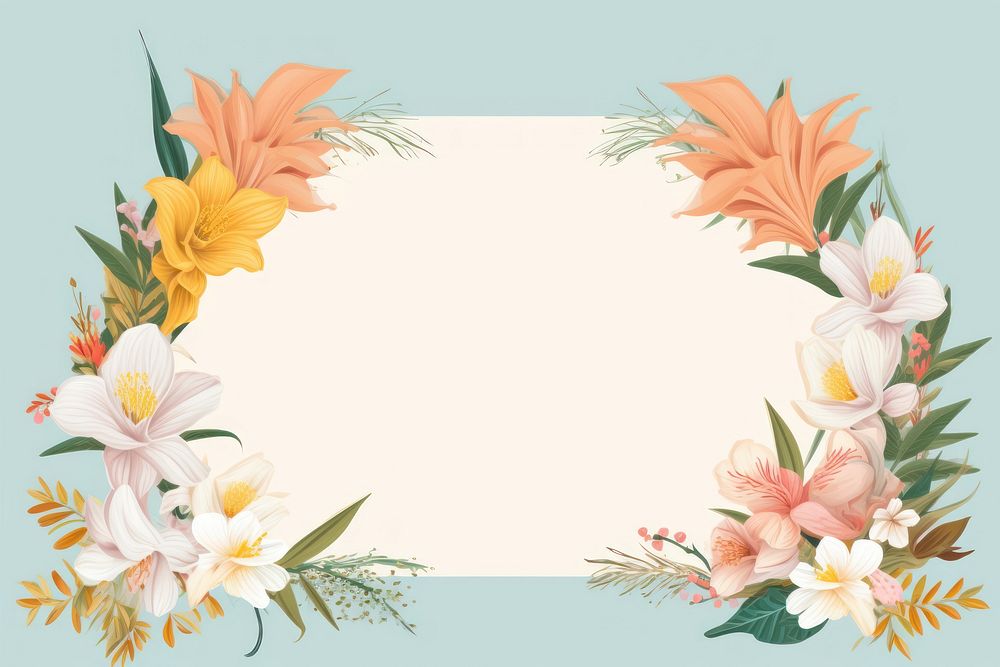 Tropical flower frame pattern plant petal. AI generated Image by rawpixel.