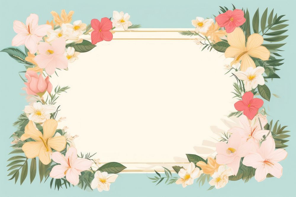 Tropical flower frame pattern plant freshness. AI generated Image by rawpixel.