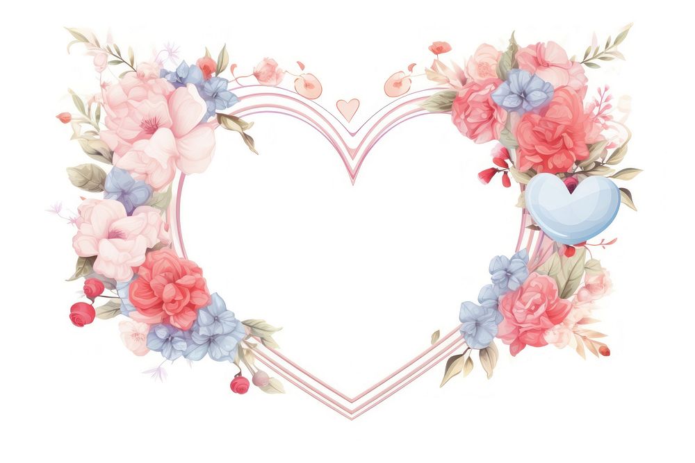 Valentines frame flower plant creativity. AI generated Image by rawpixel.