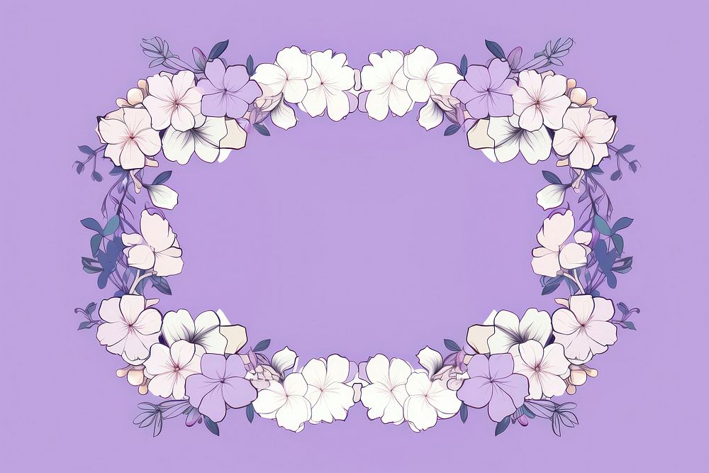 Violet flower frame pattern purple petal. AI generated Image by rawpixel.