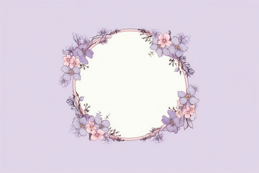 Violet flower frame pattern plant fragility. AI generated Image by rawpixel.