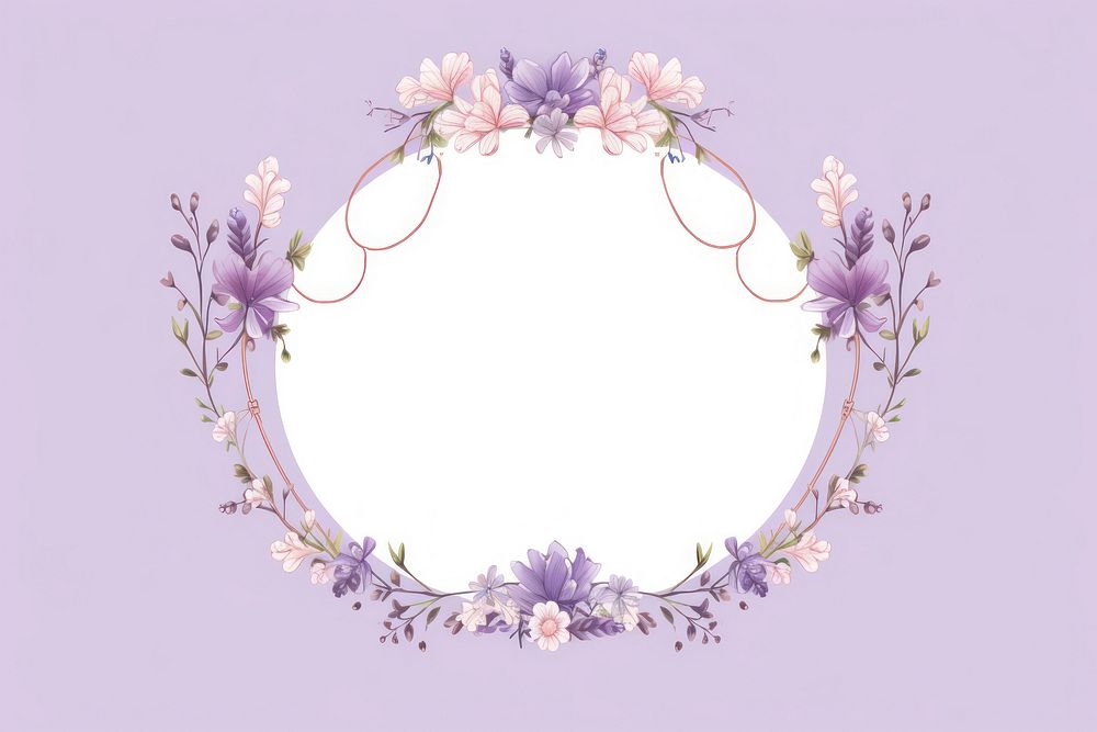 Violet flower frame pattern plant inflorescence. AI generated Image by rawpixel.