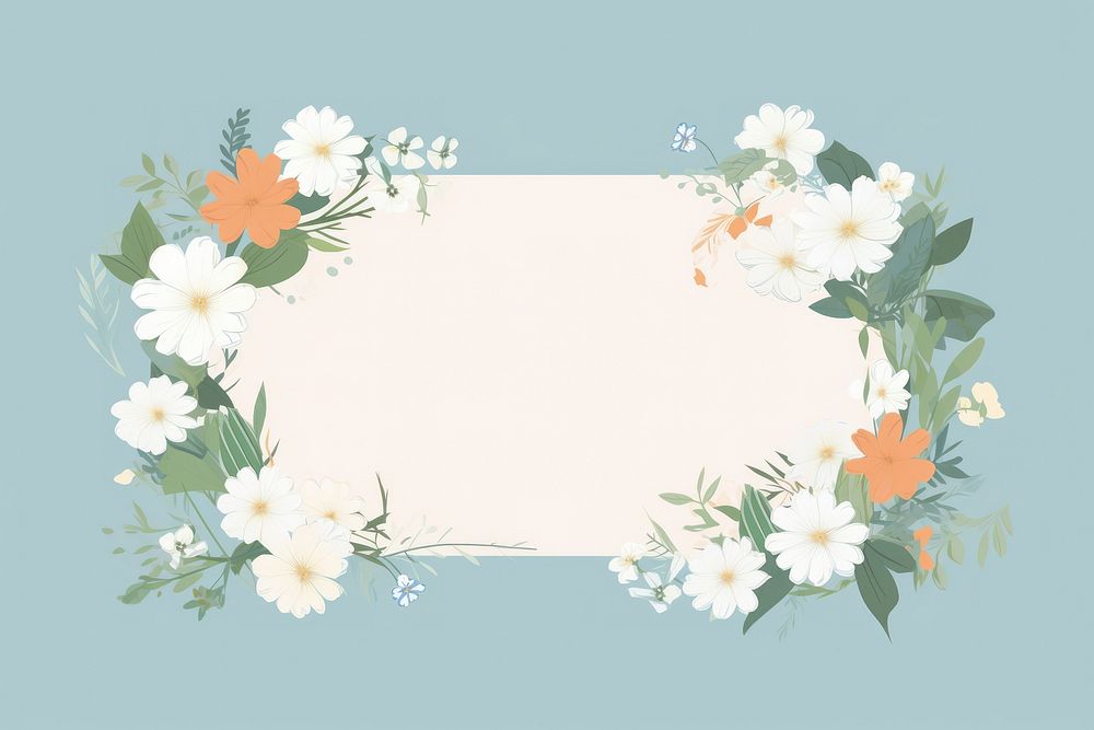 White flower frame pattern plant asteraceae. AI generated Image by rawpixel.