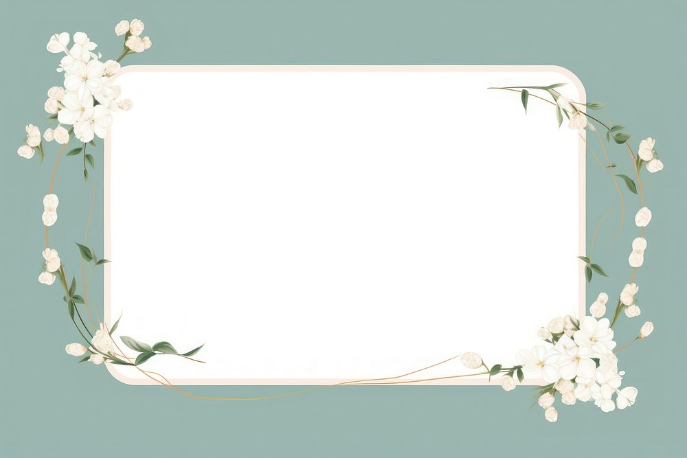 White flower frame plant rectangle fragility. AI generated Image by rawpixel.