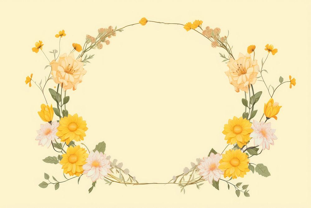 Yellow flower frame pattern plant accessories. AI generated Image by rawpixel.