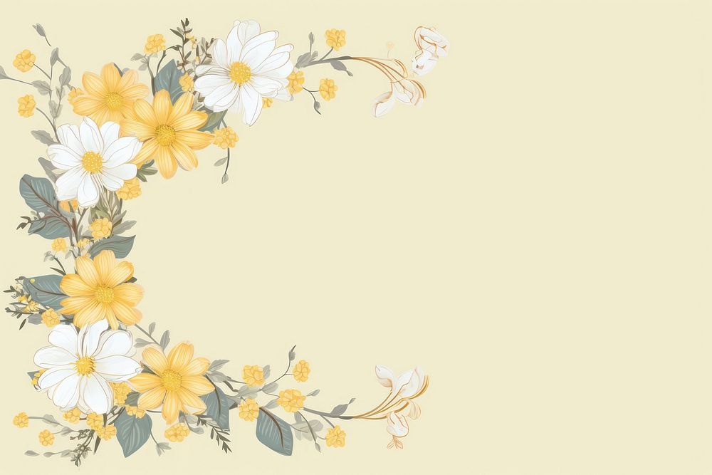 Yellow flower frame backgrounds pattern plant. AI generated Image by rawpixel.