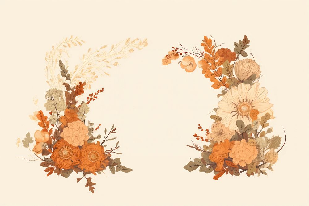 Autumn flower border frame pattern art creativity. AI generated Image by rawpixel.