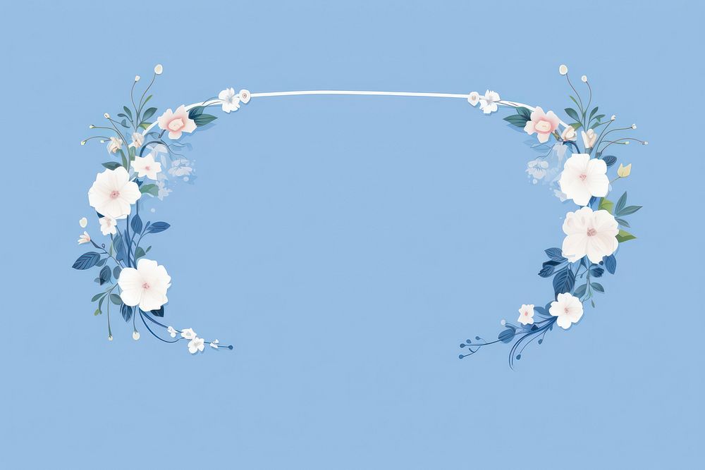Blue flower frame plant floristry freshness. AI generated Image by rawpixel.