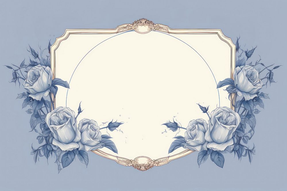 Blue rose frame flower plant photography. AI generated Image by rawpixel.
