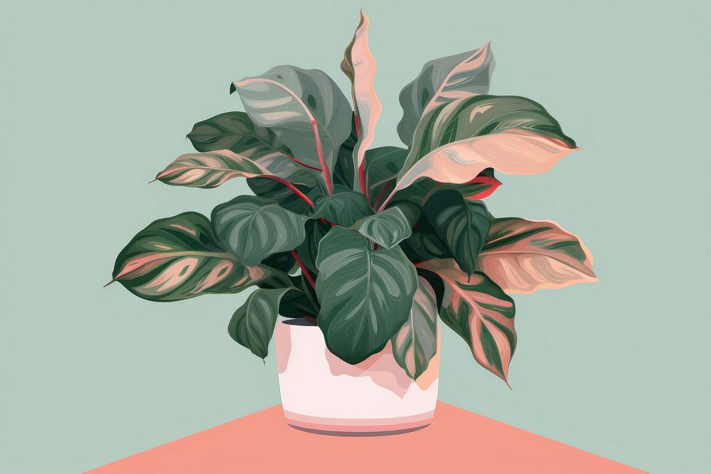 Calathea frame plant vase leaf.