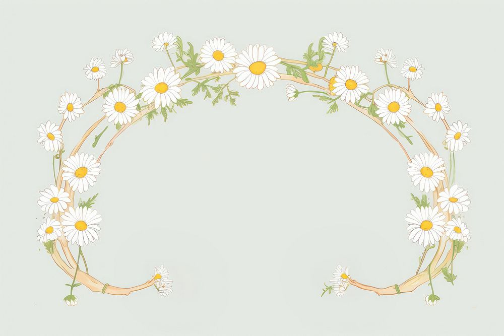 Chamomile frame pattern flower plant. AI generated Image by rawpixel.