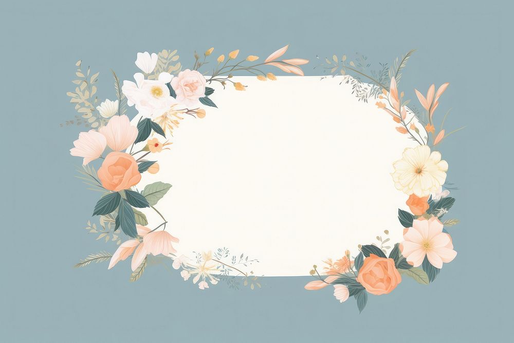 Color floral frame flower pattern plant. AI generated Image by rawpixel.