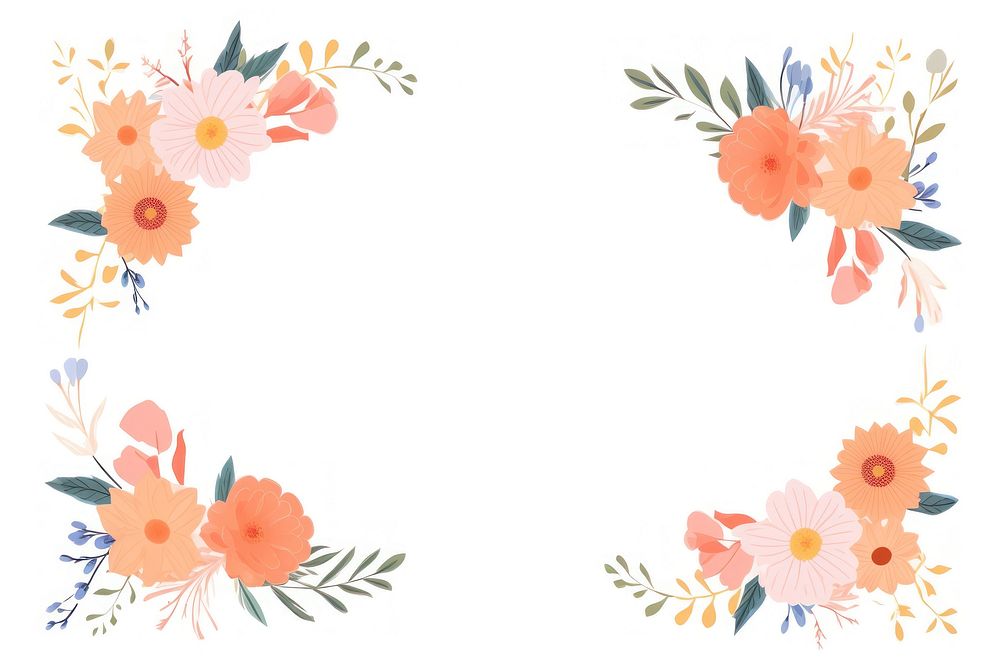 Color flower frame backgrounds pattern plant. AI generated Image by rawpixel.