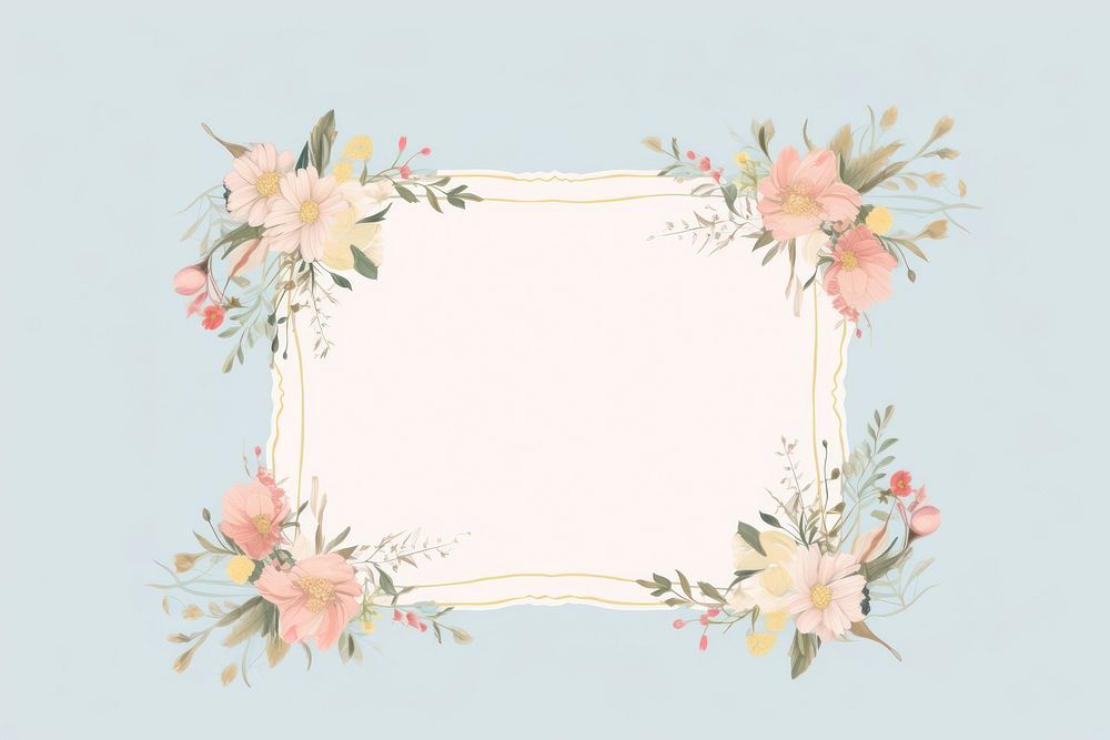 Color floral frame pattern flower plant. AI generated Image by rawpixel.