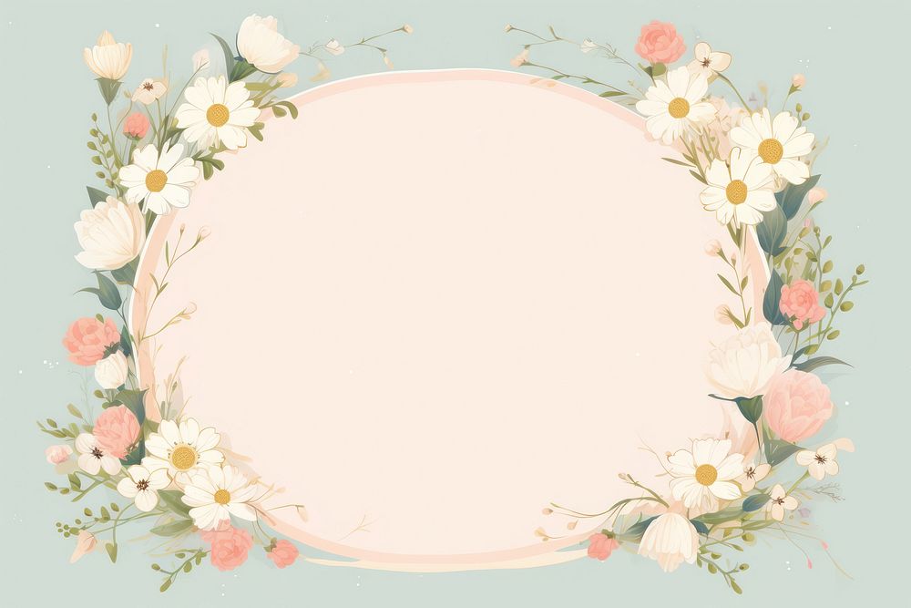 Color floral frame flower pattern plant. AI generated Image by rawpixel.