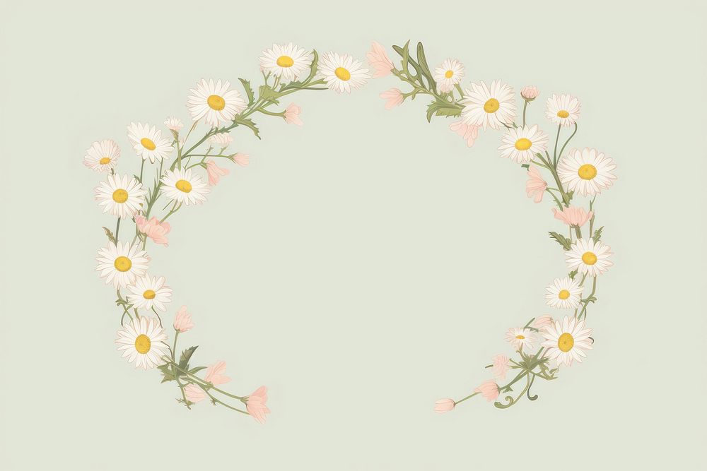 Daisy flower frame pattern plant asteraceae. AI generated Image by rawpixel.