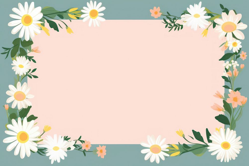 Daisy flower frame border backgrounds pattern plant. AI generated Image by rawpixel.