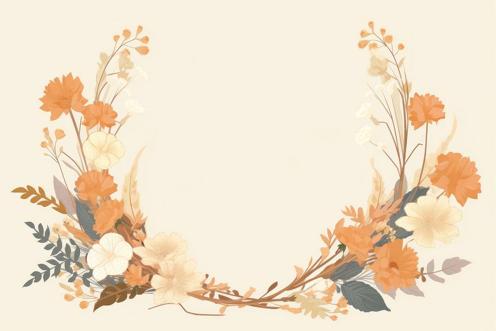 Dried flower frame pattern plant celebration. AI generated Image by rawpixel.