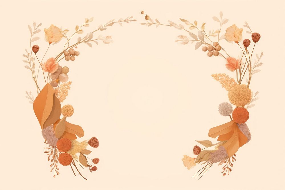 Dried flower frame pattern celebration creativity. AI generated Image by rawpixel.