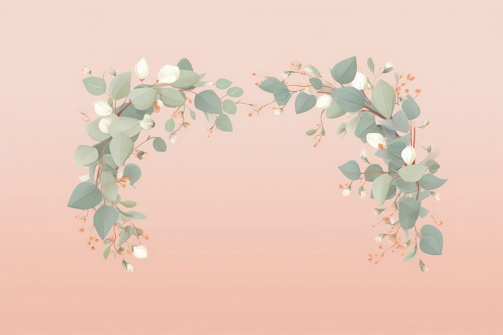 Eucalyptus frame flower plant architecture. AI generated Image by rawpixel.