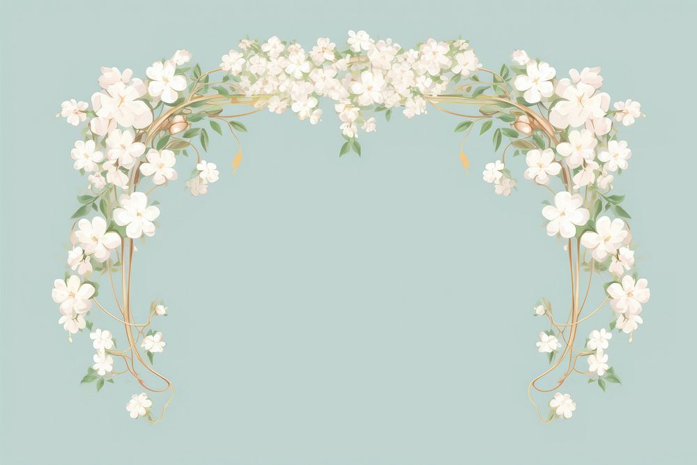 Jasmine frame blossom pattern flower. AI generated Image by rawpixel.