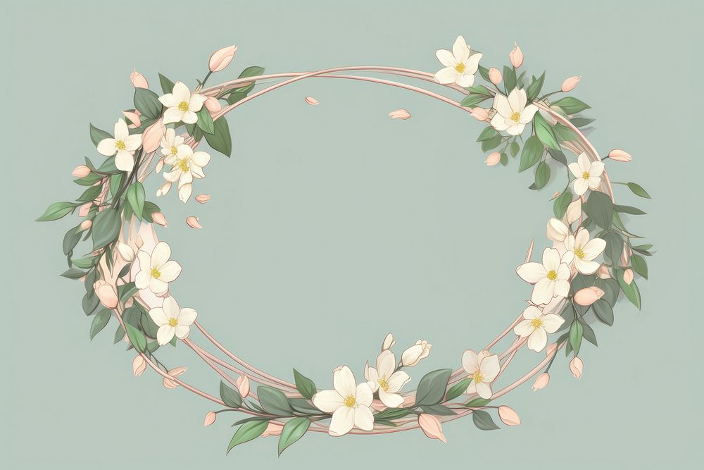 Jasmine frame flower plant accessories. AI generated Image by rawpixel.