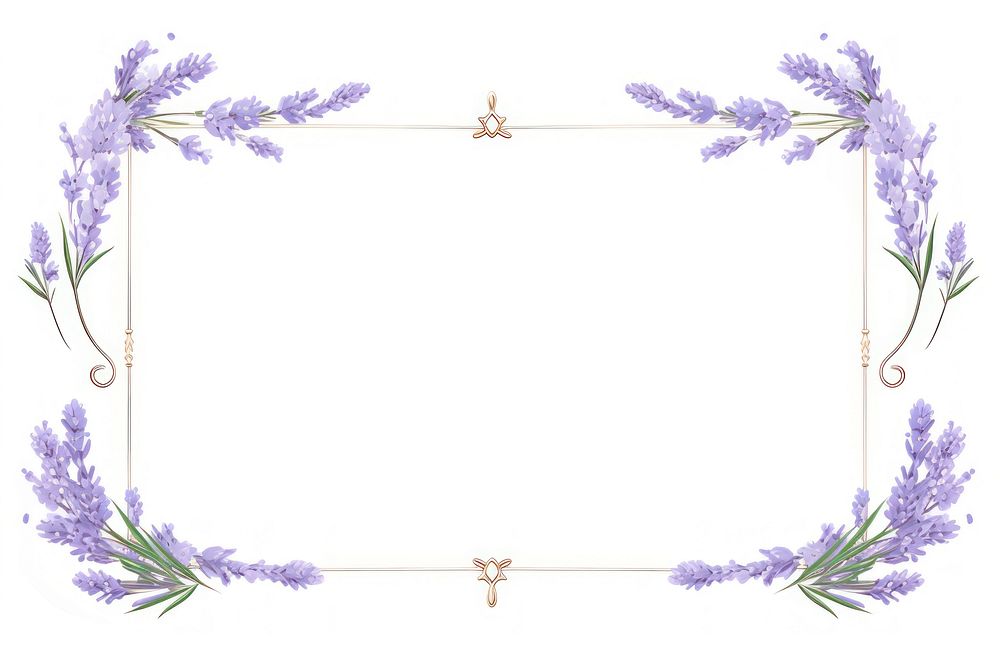 Lavender frame flower plant fragility. AI generated Image by rawpixel.