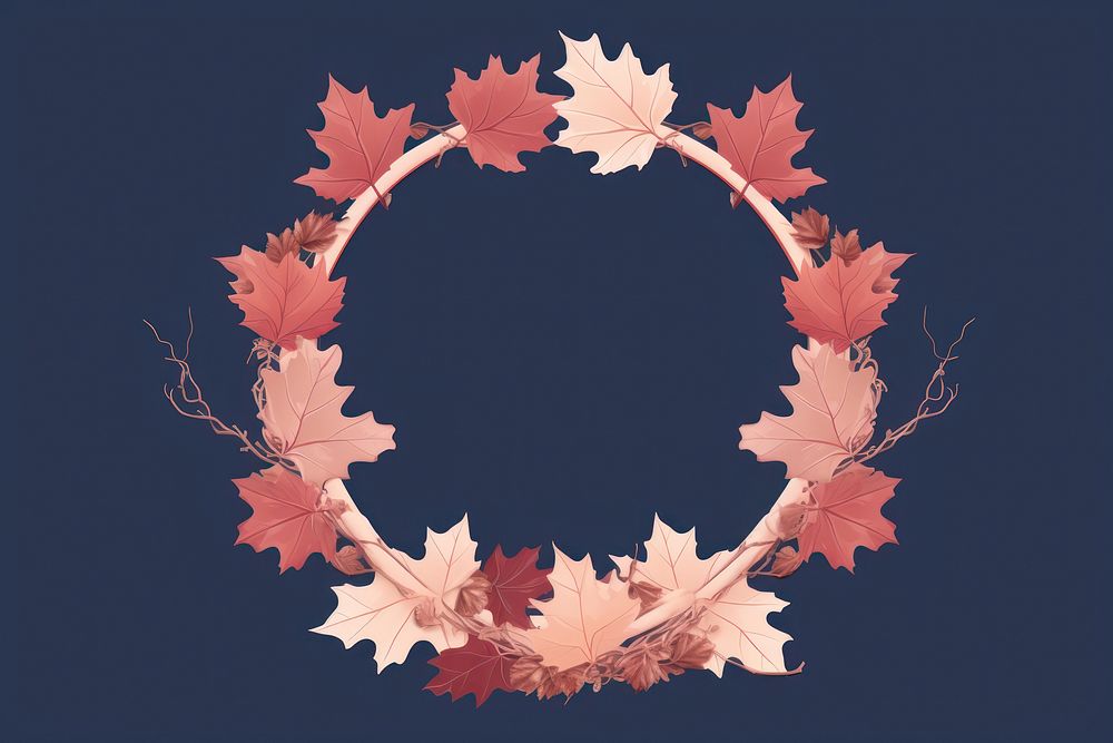 Maple leaf frame plant celebration chandelier. AI generated Image by rawpixel.