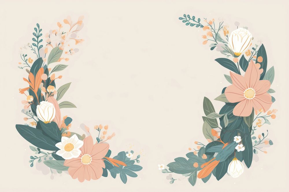 Nature floral frame flower backgrounds pattern. AI generated Image by rawpixel.