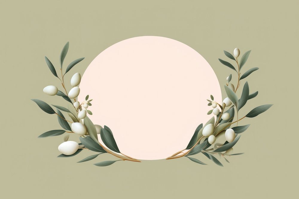 Olive leaf frame plant photography circle. AI generated Image by rawpixel.