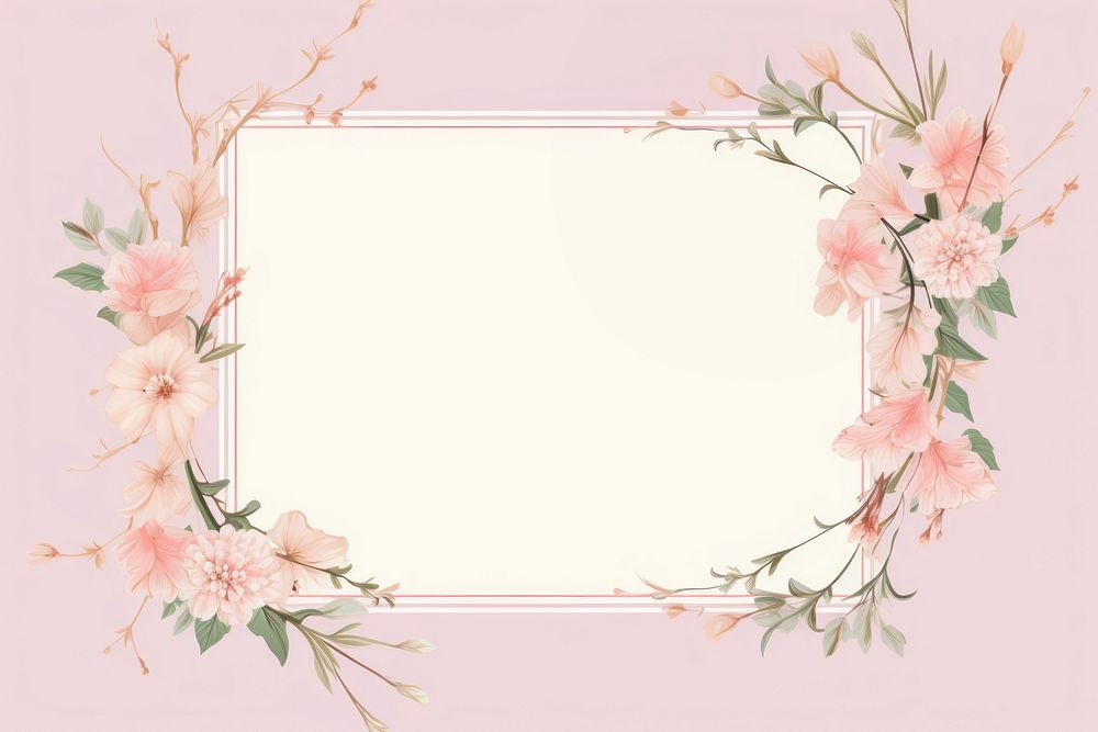 Pink flower frame pattern plant fragility. AI generated Image by rawpixel.