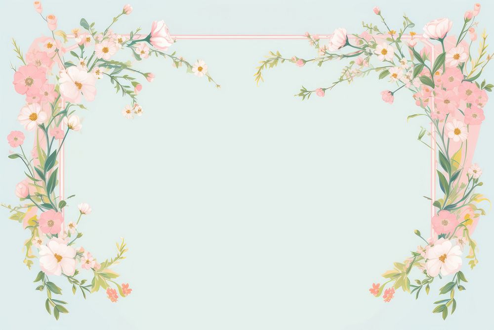 Pink flower frame backgrounds pattern plant. AI generated Image by rawpixel.