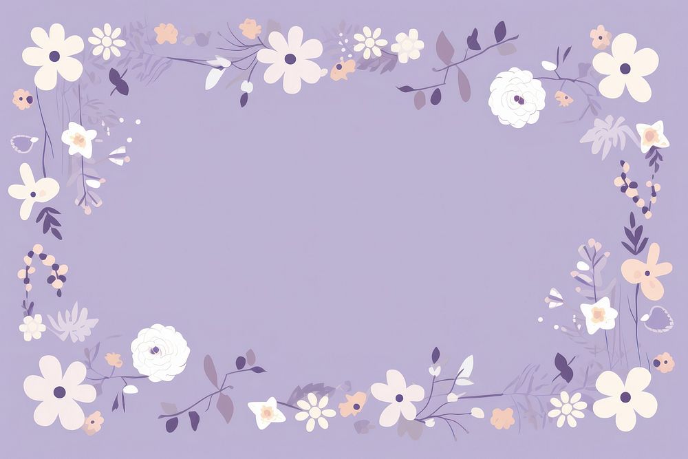 Purple flower frame backgrounds pattern plant. AI generated Image by rawpixel.