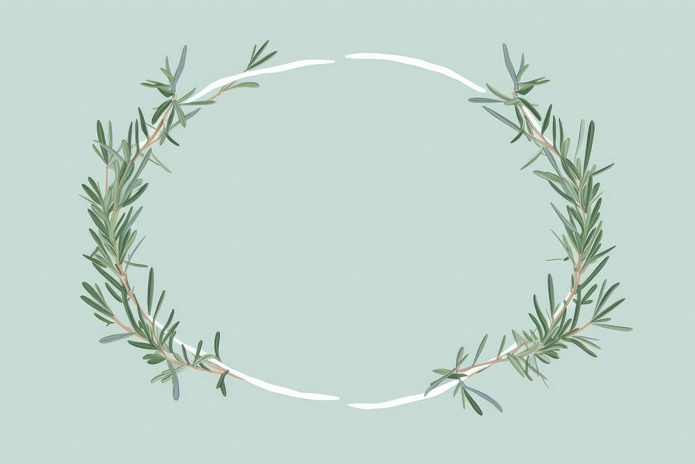 Rosemary frame border wreath plant herbs. AI generated Image by rawpixel.