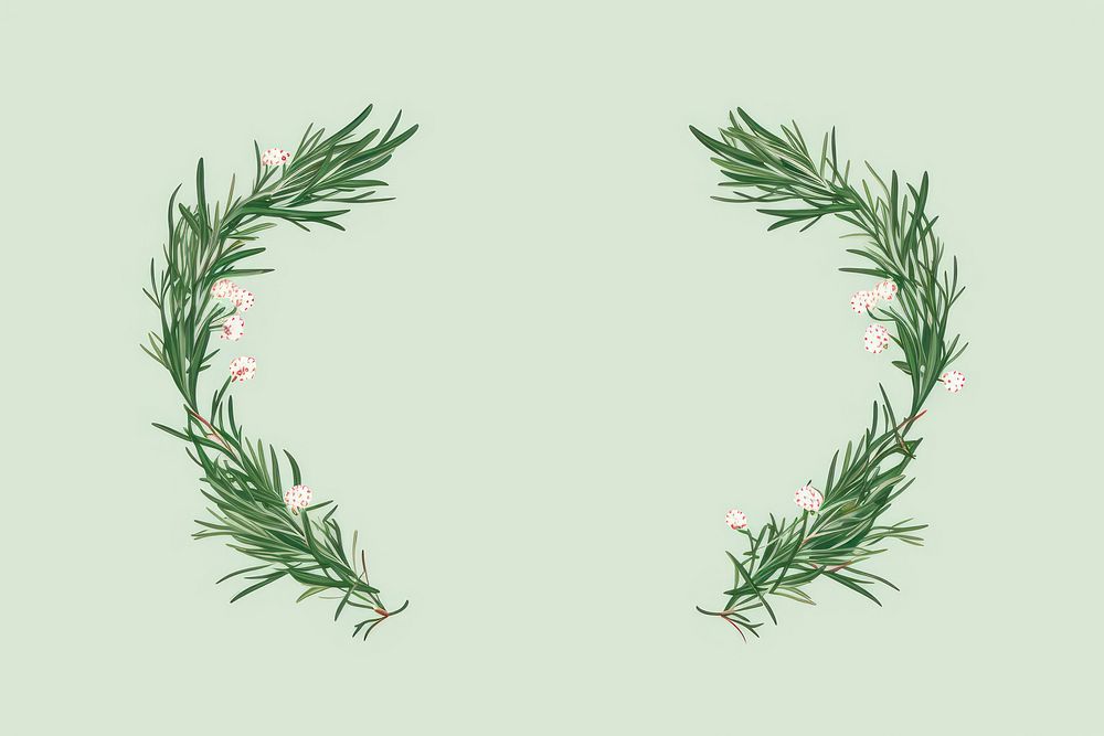 Rosemary frame border flower wreath plant. AI generated Image by rawpixel.