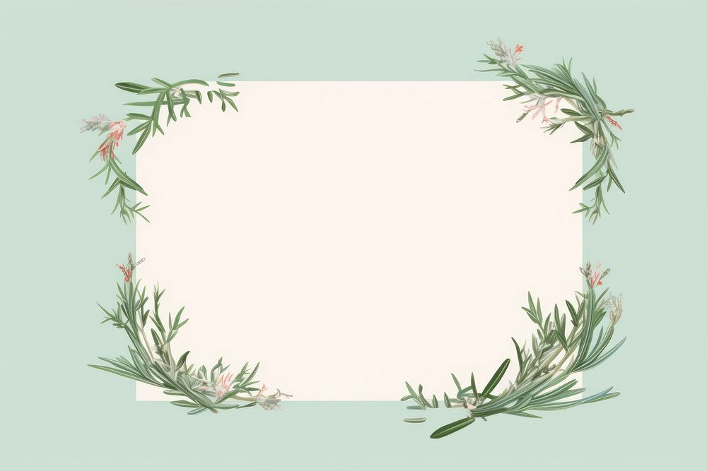 Rosemary frame border pattern flower plant. AI generated Image by rawpixel.