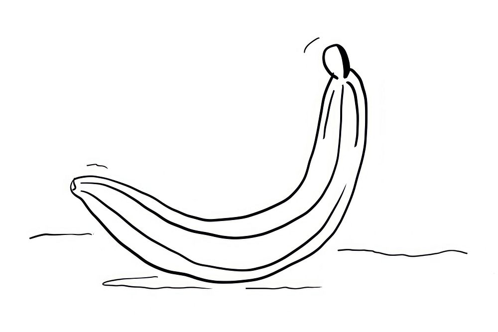 Banana sketch drawing line.