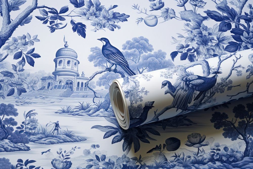 Wallpaper pattern animal blue.