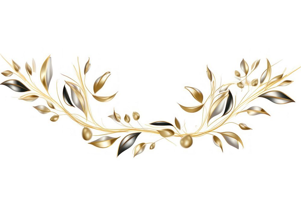 Olive branch frame jewelry pattern gold.
