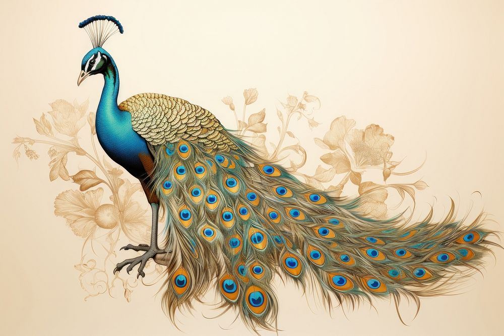 Peacock drawing animal bird.