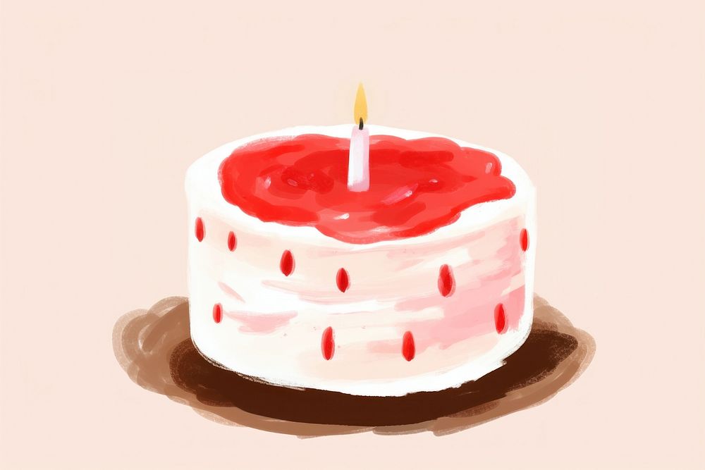 Birthday cake dessert candle cream.