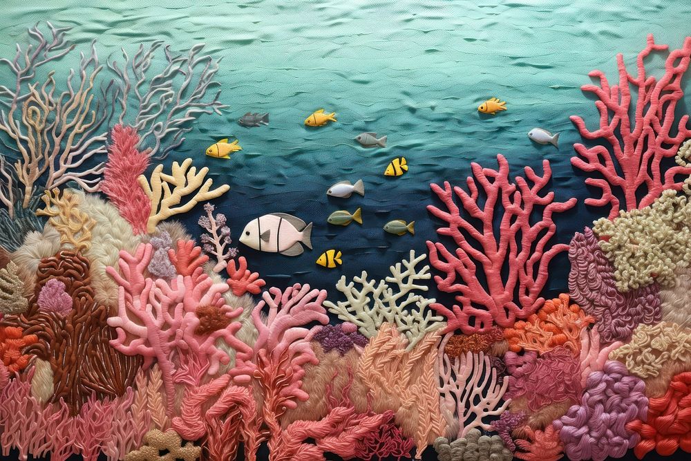 Embroidery background of an ocean backgrounds aquarium outdoors.