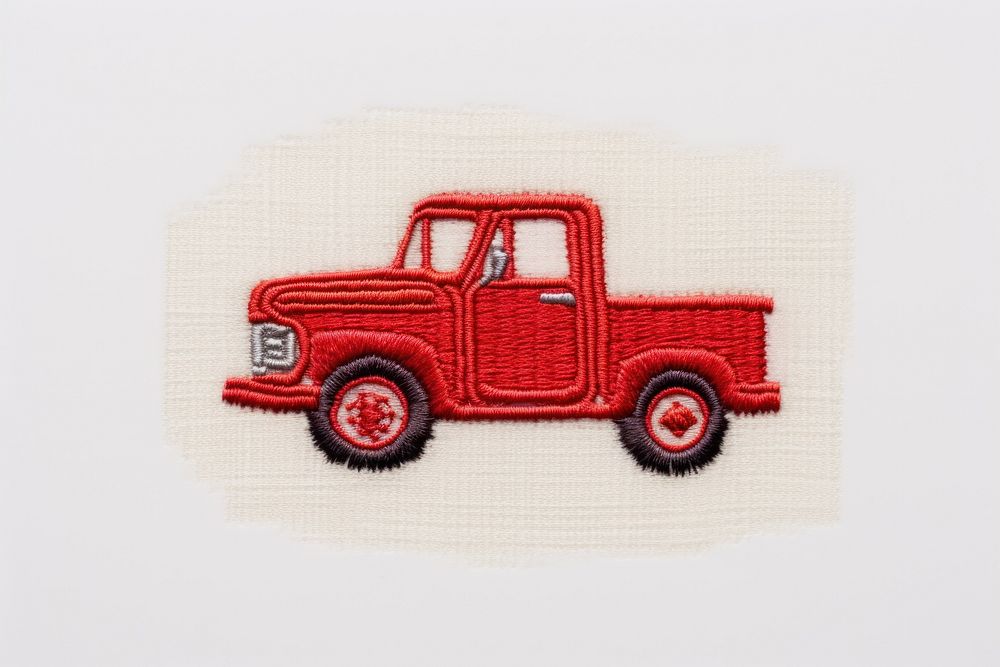 Embroidery of a car border vehicle truck transportation.
