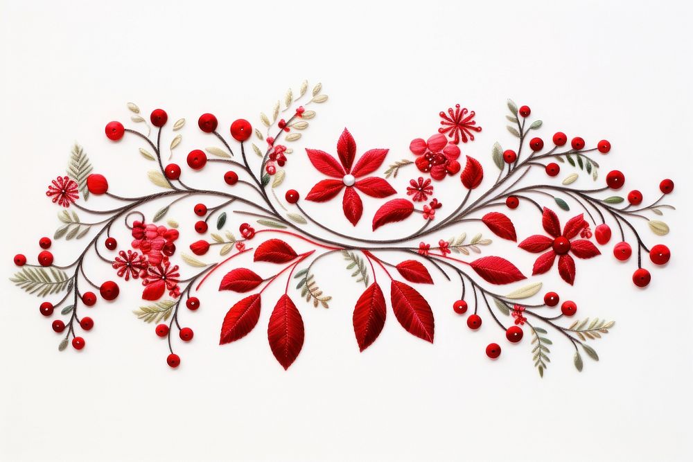 Embroidery of a christmas decorations border pattern art celebration.