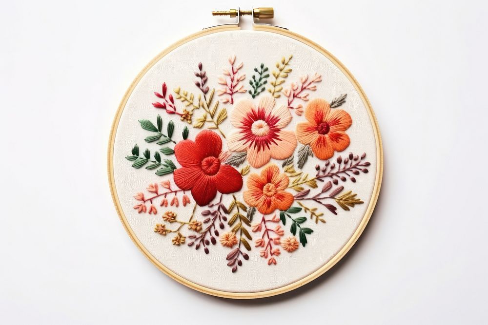 Embroidery of a floral frame pattern cross-stitch creativity.